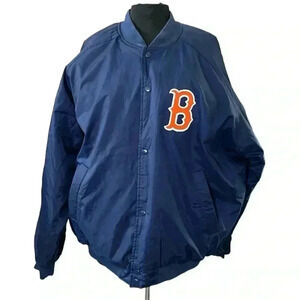 Nike Boston Red Sox Bomber Navy Blue Orange Jacket Size XL